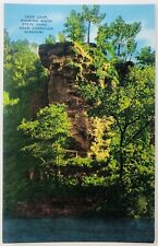 Vintage Cassville Missouri MO Roaring River State Park Deer Leap Cliff Linen picture