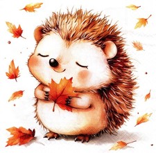 (2) Two Paper Lunch Napkins for Decoupage/Mixed Media - Lovely Autumn Animals picture
