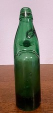  Antique 1890s Green Glass Victory Codd Neck Soda Bottle Original Marble 5314 picture
