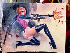 Dominatronix Backlash Sexy Enhanced Giclee PinupArt MARK BEACHUM Penthouse Comix picture