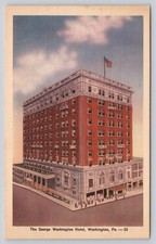 Vintage George Washington Hotel Washington PA Postcard 1950s Dexter Press picture