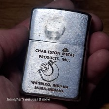 Vtg 1950s Zippo Lighter Pat 2517191 Charleston Metal Products Waterloo Indiana  picture