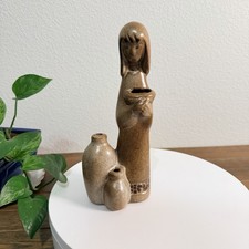 Vintage Howard Pierce Figurine Woman Water Jugs Pots California Pottery picture