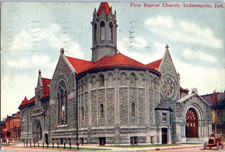 Vintage Postcard 1910 First Baptist Church, Indianapolis, Indiana (IN) picture