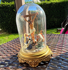The Crucifixion Hand-Painted Limited Edition Jesus Figure Under Glass Dome picture