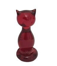 Viking Glass Red Cat Figurine picture
