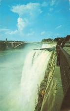 AMERICAN FALLS LOOKING FROM GOAT ISLAND POSTCARD NIAGARA FALLS NY NEW YORK 1961 picture