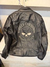 Harley Davidson Willie G Skull Logo Leather Jacket. Large.  picture