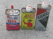 3 pcs Used Zippo Red Devil Lighter Fluid Gunk Household Oil Empty Metal Can  picture