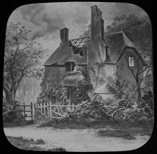 ANTIQUE Magic Lantern Slide THE RUINED HOME NO1 C1890 PHOTO VICTORIAN ACTORS  picture