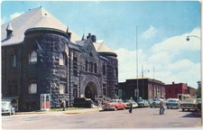 Menomonie, WI - Vintage Main St Mabel Tainter Memorial Theater Postcard 1960s picture