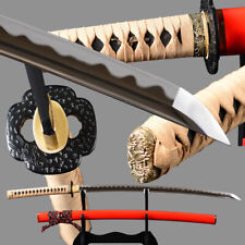 Samurai Katana Sword Japanese Manganese steel.Buffalo Horn Saya Full Tang  picture