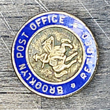 Vintage Sterling Silver Brooklyn Post Office Retired Pin Bastian Bros Enamel picture