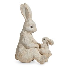 RAZ Imports White Bunny and Baby Figurine, 7.25-Inch, Resin picture