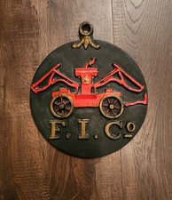 Vintage Cast Iron F.I. Co (Firemans Insurance Co.) Plaque 12x13 picture
