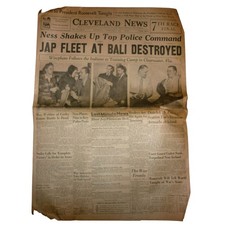 Vintage Cleveland News Newspaper Feb 23 1942 WWII Bali Fleet Eliot Ness News picture