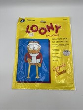 CTI Loony Balloons Garfield Christmas Santa Mylar Balloon Vintage 1978 picture