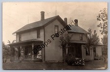 K61/ Hastings Michigan RPPC Postcard c1910 Home Residence People Porch 189 picture