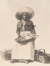 OCCUPATIONAL AFRICAN AMERICAN WOMAN FOOD VENDOR original antique photo c1900 picture