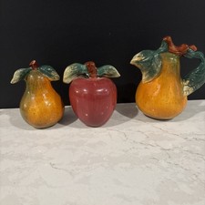 Vtg Sakura Sonoma Ceramic Fruit Creamer Sugar Salt Pepper Shakers Set picture