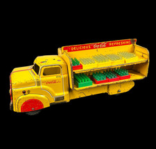 1950’s Marx Coca Cola Delivery Truck w/ Coke Bottles Tin Litho picture