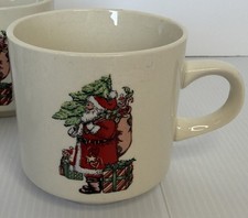 Vintage Gibson Designs GID17 Santa Claus Stackable Christmas Mugs Set of 4 picture