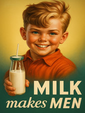 Milk makes men wall art metal sign  picture