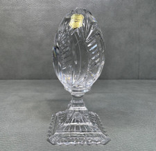 Lead Crystal Egg Pedestal Paperweight Sculpture 7 1/4
