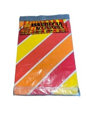Vtg BBQ Apron By Parvin - Yellow, Orange, Red Stripes - New picture