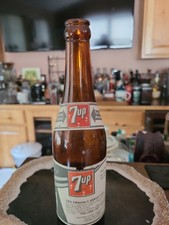 7 Up Paper Label Amber Soda Bottle Grants Pass Oregon 1939 Brown picture