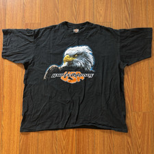 Vintage 1993 Harley-Davidson USA Eagle Graphic Outpost T-Shirt Black XXL picture