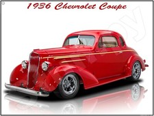 1936 Chevrolet Coupe  Metal Sign 9
