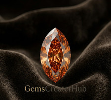 2 Ct Marquise Cut Orange  Lab Grown Diamond VVS1 Certified 💛 picture