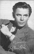 EXHIBIT CO. ARCADE ACTOR CARD 1940's GLENN FORD POPULAR CARD picture