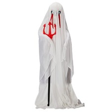 4.3-Ft Big Fish Skeleton Man Ghost Trident Sound-Actived Halloween Decorations picture