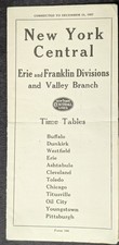 ***EARLY 1927 NEW YORK CENTRAL RAILROAD TIME TABLE***ERIE & FRANKLIN DIVISIONS picture