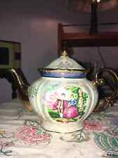 Vintage Fine Porcelain- Colonial Couple-Iridescent- Teapot picture