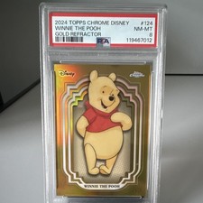 Topps 2024 Topps Chrome Disney Winnie the Pooh #124 Gold Refractor 04/50 PSA 8 picture
