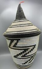 Tutsi Basket Rwanda Old African Art Lidded -Nice Tight Weave Beautiful Piece picture