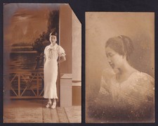 Philippines Studio Portrait of a Filipina RPPC Vintage Postcard picture