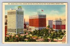 Detroit MI- Michigan, Grand Circus Park, Whitney Building, Vintage Postcard picture