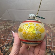 Vintage Glass Bicentennial Eagle Shiny Brite Christmas Ornament 3” Bulb D picture