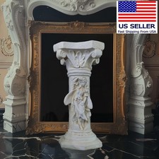 Greek Roman Column Statue Vintage Weathered Winged Angel Roman Pillar Home Decor picture