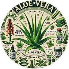 Aloe Vera Plant Extract Gel Flowers Leaves Potions Tin Metal Signs Home Décor picture