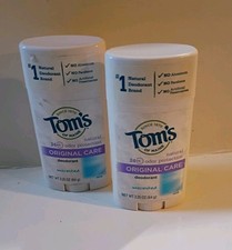 2x Tom's of Maine Original Care Deodorant Unscented 2.25 Oz Exp  picture