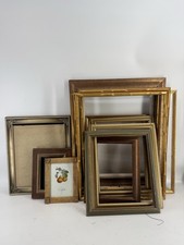Mixed Lot of 13 Gold Picture Frames Vintage Faux Bamboo Italian Ornate Gilt Bead picture