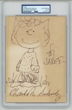 Charles M. Schulz ~ Signed Autographed Peanuts Sally Original Sketch ~ PSA DNA picture