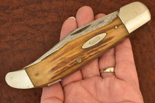 VINTAGE CASE XX 1940-1964 STAG JUMBO FOLDING HUNTER KNIFE 5265 SAB (36690) picture