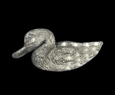 Pewter Metal Duck Mallard Head Tilted Vintage Unbranded .5