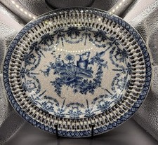 Vintage United Wilson Chinoiserie Porcelain Wall Plate With Reticulated Border picture